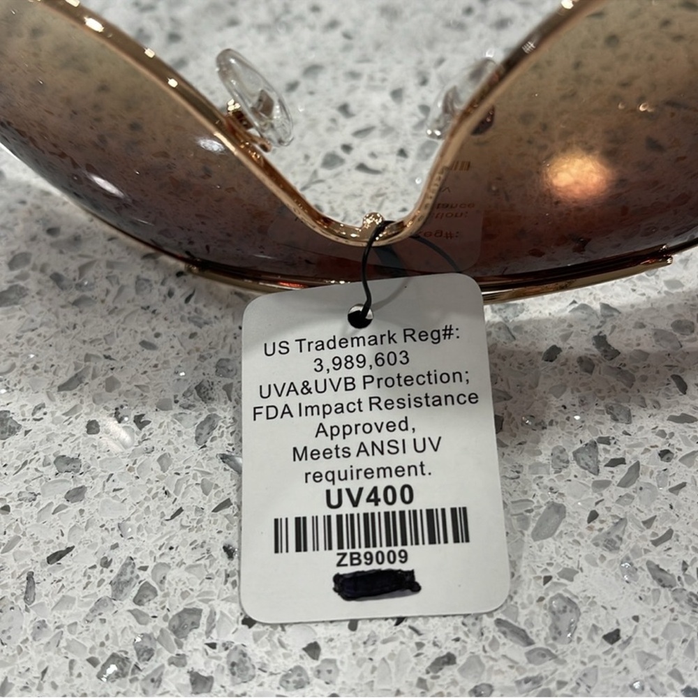 NWT DG SUNGLASSES AVIATOR WRAP ROSE GOLD FRAME SOFT BROWN GRADIENT LENSE WOMENS - Picture 5 of 9